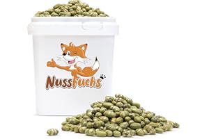 NUSSFUCHS Edamame Bohnen 1kg – ohne Fett geröstete grüne Sojabohnen | leicht gesalzen, glutenfrei & vegan | knuspriger Edamame Snack | getrocknet, naturbelassen, proteinreich