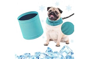 BBXWANG Dog Instant Cooling Bandana, Breathable Soft Dog Ice Neck Scarf, Summer Cooling Collar for Dogs, Puppy, Pet (Lake Blue, Medium)
