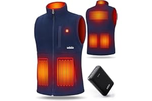 UNBON Gilet Riscaldato Uomo con Batteria USB 10000mAh, Giubbotto Riscaldato Uomo con 3 Temperatura 6 Zone di Calore, Gilet Riscaldante Pile Elettrico, Giacca Riscaldata per Moto Caccia
