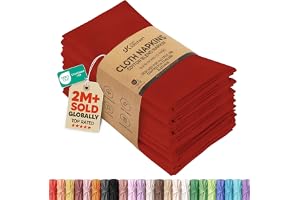 Utopia Kitchen Servetter - 12 förpackningar (46x46 cm) Bomullsblandning - Mjuka och bekväma bordsservetter - Hållbar hotellkvalitet - Perfekt för evenemang och vanlig användning i hemmet