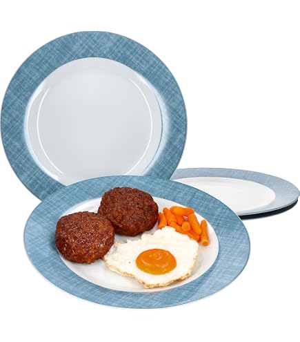 Ritzenhoff & Breker Teller-Set Nougat Doppio – 4 Porzellanteller Ø 27 Cm, Weiß-braunes Design, Für 4 Personen