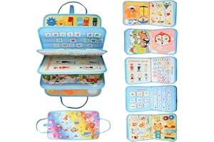 UMavlesFrd 10 In 1 Busy Board for Toddlers, Montessori Busy Board Sensory Board Fine Motor Skills Toys for 1 Year Old, Activity Board Toys for 2 Year Old Girls and Boys