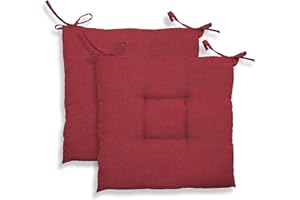 GEMITEX Juego de 2 Cojines Acolchados para Silla, diseño 1550, Color Rojo, 39 x 39 x 5 cm, Multicolor, 2 Unidad (Paquete de 1)