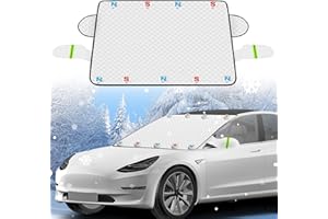 ANHORTS Protector Parabrisas Hielo, Protector de Parabrisas con 9 Magnético, 2 Orejas Antirrobo Universal Protector Luna Coche Hielo, Protector Cristal Coche heladas (Silver)