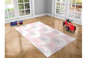 Oedim Alfombra Infantil Luna y Nubes PVC 95 cm x 200 cm | Moqueta Adulto PVC | Suelo vinilico para Adultos