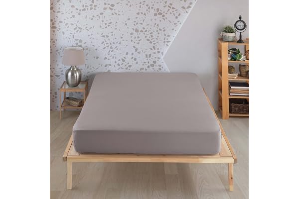 Vency Premium Drap-housse en jersey 160x200 cm Gris - Housse de couette 100% coton, drap-housse 160x200 jusqu'à 35 cm d'épaisseur de matelas Gris