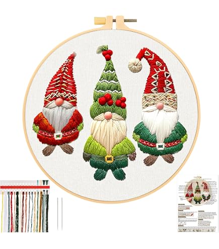 Kit De Démarrage Broderie Point De Croix Noël - DIY - 5 Pièces - Pour Débutants