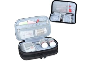 ‎LUXJA Luxja Insulin Diabetiker Tasche, Doppelschicht Insulin Tasche für Blutzuckermessgeräte und Diabetiker Zubehör (Nur Tasche), Schwarz