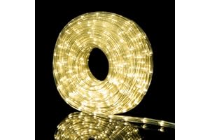 Nataland Tubo Luminoso 20 Metri con 480 Led, Controller 8 Funzioni Con Illuminazione Per Interno Ed Esterno, Perfetto Per Decorare Casa, Giardino, Vetrine e Negozio (Bianco Caldo, 480 Led - 20 Metri)