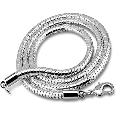 ChainsHouse Collana Serpente Piatta Larga 8MM Larghezza Collana