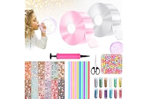 FFTANXS Nano Tape,Nano Tape Bubbles Set,Magie Nano Klebeband,Nanoband Multipurpose,Nano Tape Set geeignet für junge, mädchen,Mit Pailletten Aufkleber DIY craft kit,Party Favors Geschenke(Transparente+Rosa)