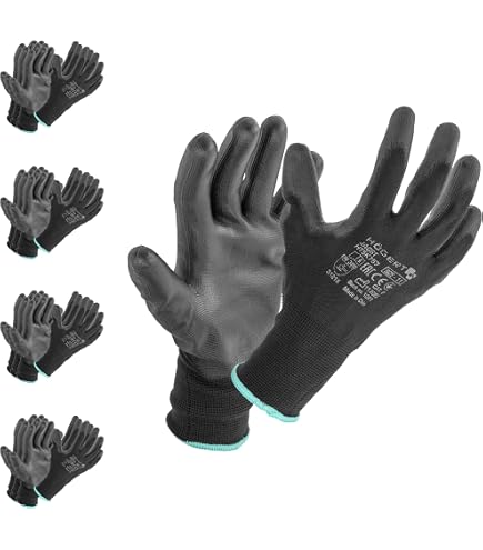 Gebol Master Flex Eco, 1 paio di guanti da lavoro per officina e giardino, guanti in nitrile traspiranti, da uomo, con protezione da olio e umidità, misura 10