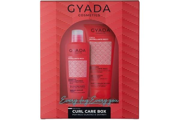 GYADA COSMETICS, COFFRET SOINS DE BOUCLES, Coffret cadeau pour cheveux bouclés, Kit avec shampooing et après-shampoing, 250 ml + 200 ml
