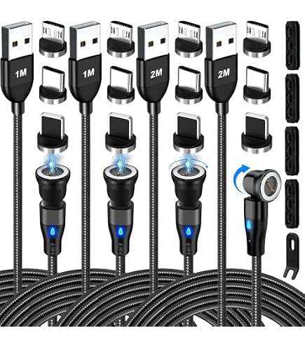 Cavo di Ricarica Magnetico da 240 W, 5 A/48 V,Cavo di Ricarica Rapida, Cavo di Tipo C, Compatibile con iPhone 15 Xiaomi 14 Redmi Note13 Samsung Galaxy S24/24Ultra iPad Macbook(0,5M Cavo+3*C