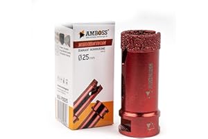 AMBOSS WERKZEUGE Corona diamantata Ø 25 mm – Amboss Red Edition M14 – per smerigliatrice angolare – gres porcellanato – piastrelle dure, granito – La corona ideale per trapano a secco