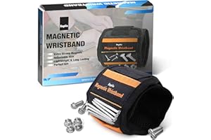 KEPLIN Magnetic Wristband Tool – Wrist Magnet Holder for Screws Nails Drill Bits | Brilliant Gift for Dads Birthday Fathers Day Men & Womens Carpentry, Electrician, Mechanic Work Gadget