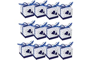KanDery 50PCS Paper Candy Boxes, Party Gift Bags, Paper Favour Boxes, Creative Paper Treat Boxes, Heart Pattern Party Packs Party Decorations
