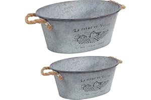 URBN-CHEF Grand seau à glace en métal galvanisé pour bouteille de vin, champagne, bière, glace