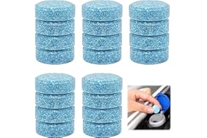 NOVSTUF 20 Compresse Effervescenti Pulizia Vetri Auto, Ultra Efficaci Anti-Macchia Rapida Dissoluzione Parabrezza Finestrini Laterali Blu Formula Biodegradabile Anti-Calcare