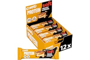 Corny Soft Barretta Proteica Arachidi e Caramello, Ricca di Proteine, Senza Zuccheri Aggiunti, 12 Barrette x 45g