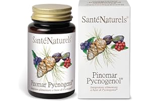 SANTE' NATURELS Pinomar Pycnogenol ● 60 Capsule Vegetali ● Estratto Secco di Pino Marittimo Francese ● Potenziato con Mirtillo Nero, Mirtillo Rosso e Acini d'Uva