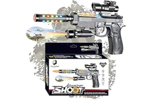 TACTIPRO Toy Gun for kids great for Police Costume accessories, Army Soldier Military fancy dress pretend play. This durable plastic toy Gun Pistol emits sounds lights, movement & vibrates for hours of fun