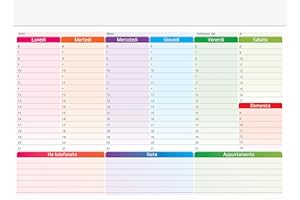 GENERICO Planning Settimanale Da Tavolo Daily Planner settimanale 43x31 Orizzontale Calendario Per Scrivania Ufficio Organizer To Do List Giornaliero Agenda Settimanale 2022 Da Tavolo 100% ITALIANO
