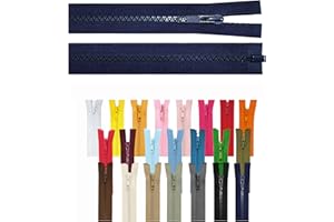IHS RANGE Reißverschluss teilbar Jackenreißverschluss Kunststoff Krampe Zähne grob 5mm Jacken Mantel Taschen Navy_Marine 60cm