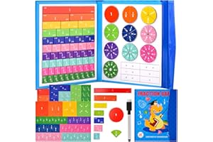 YAOZUP Juego de Fracciones, Juego Magnético de Fracciones, Fracciones Magneticas, Juegos Educativos de Matemáticas, Fracciones Magnéticas, Juguete Matemático Montessori, A Partir de 7 Años