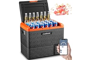 AAOBOSI Frigo da auto,Frigo Portatile 50L per Conservare Bevande E Alimenti,-20°C - 20°C,12/24v,Frigo Campeggio Con Controllo Wifi E Led Touch Control,Adatto Per Viaggi e Feste ecc.