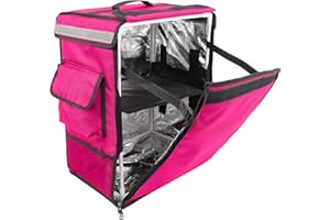 PrimeMatik - Nevera portátil rosa 42 Litros 35x49x25cm, mochila bolsa isotérmica para picnic, camping, playa, entrega de alimentos en moto o bicicleta