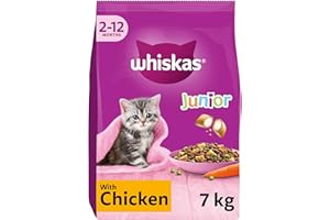 Whiskas Junior Chicken 7 kg Bag, Kitten Cat Dry Food - Pack May Vary