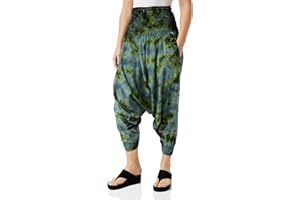 SHOPOHOLIC FASHION Pantalon coloré Tie Dye Baggy Harem, Vêtements Hippies Coupe Ample Boho Brighter