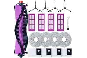 FIXBETTER Kit d'accessoires pour EUREKA J15 Pro Ultra Aspirateur Robot, 1 Brosse Rouleau Principale, 4 Filtres HEPA, 4 Lingettes, 4 Brosses Latérales, 4 Sacs à Poussière, 1 Brosse de nettoyage