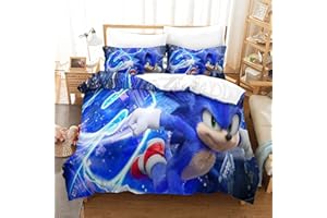 KUFRY 3D Sonico Modello Copripiumino Set Di Biancheria Da Letto Da Morbido E Traspirante Anallergico Facile Da Lavare Microfibra Per Bambino E Adulti Set Di Biancheria Da Letto Double（200x200cm）