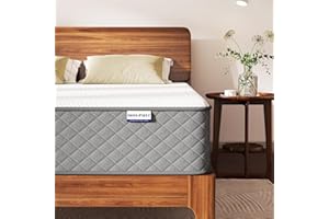 MOLPHIT 8 Inch Double Mattress, 7-Zone Hybrid Double Bed Mattresses, Memory Foam Mattress with Pocket Sprung with Medium Firm for Body Support & Pressure Relief - 135x190x20cm