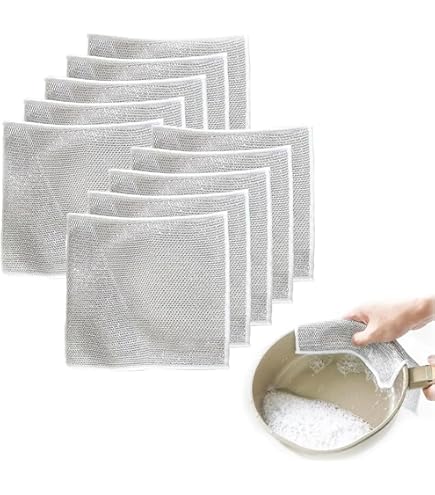 GCNWW 10-Pack Double-Layer Stainless Steel Dish Cloths – Non - View #13