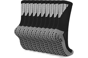 KOOOGEAR 5 paia di calzini da calcio da uomo, calzini sportivi da calcio, antiscivolo, calze da calcio, colore nero, bianco, 43-46