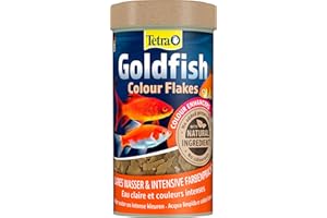 Tetra Goldfish Color Flakes - Mangime in fiocchi con esaltatori di colore naturali per tutti i pesci rossi e altri pesci d'acqua fredda, lattina da 250 ml