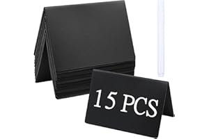 Lavagnette Piccole, Lishang 15 Pezzi Mini Lavagnetta Gesso Lavagna Segna Menu per Natale Matrimonio Compleanni Ristorante Festa Bar Casa Cucina Numero di Tavolo (Nero C)
