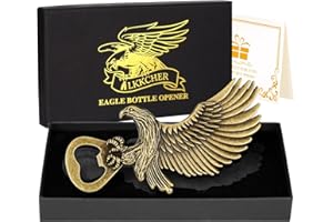 LKKCHER Bier Flaschenöffner, Bieröffner für Adler-Fans, Bier Geschenke für Männer Frau, Geburtstagsgeschenke für Ihn Papa Ehemann Freundin Freund Weihnachtsgeschenke für Ihn mit Geschenkbox und Karte