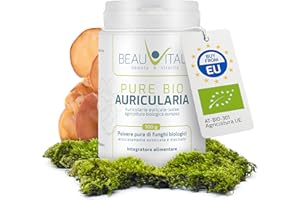 BEAUVITAL Pure Bio Auricularia Polvere 100 g Orecchio di Giuda da agricoltura biologica UE, vegano, senza additivi artificiali