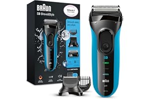 Braun Series 3 Shave&Style Elektryczna Golarka, Czarno/Niebieski