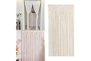 Mocoli Cortina De Macramé, Colgante De Pared De Macramé De 100x200 Cm Cortina Bohemia Hecha A Mano para Colgar En La Pared Cortina De Puerta De Macramé Bohemio para DecoracióN De La Pared del Hogar