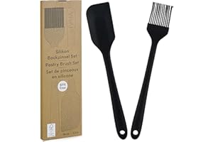 Set Utensili Cucina LIVAIA: Spatola e Pennello in Silicone Resistenti al Calore - Set di 2 - 19cm