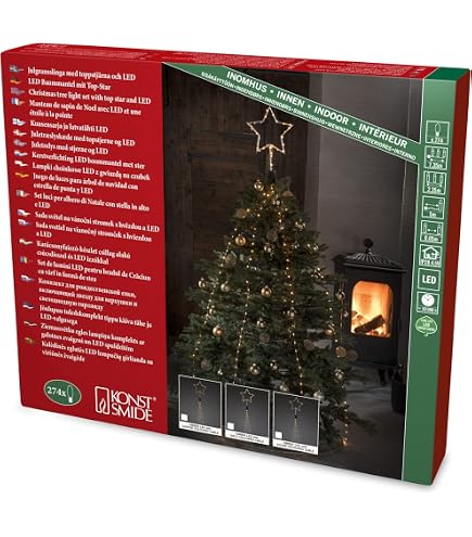 Konstsmide LED Baummantel Mit Ring – 180 Bernsteinfarbene LEDs, 5 Stränge à 36 Dioden, Vormontiert Für Einfache Weihnachtsbaum-Deko