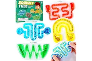 LESONG Fidget Toys Sensory Tube for Kids, 4 Pack Sensory Toys for Children Autism Special Needs, Anxiety Relief Fidgets for Student Classroom, Squeeze Calming Toy Easter Basket Essentials