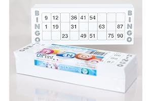 DIPRINT 200 grande cartes de bingo pour personnes âgées 15 en 90 chiffres (21 x 7,5 cm)