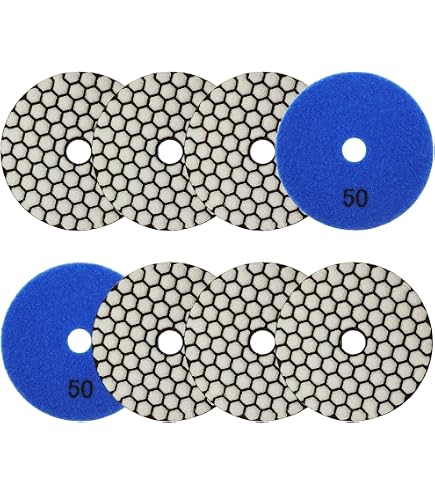 Disques Diamant Polissage 100mm #50 - 6 Pièces Pour Meuleuse - Granit, Marbre, Pierre Artificielle