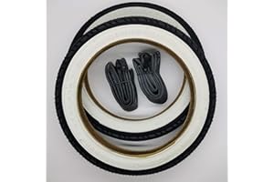 DURO(デューロ) Generisch Duro 2X Reifen 12 Zoll Weißwand + AV Schlauch | 12 1/2 x 1.75 x 2 1/4 | ETRTO 47-203 Decke Mantel Kinderwagen Fahrrad Buggy Roller Schwarz-Weiß Whitewall Autoventil